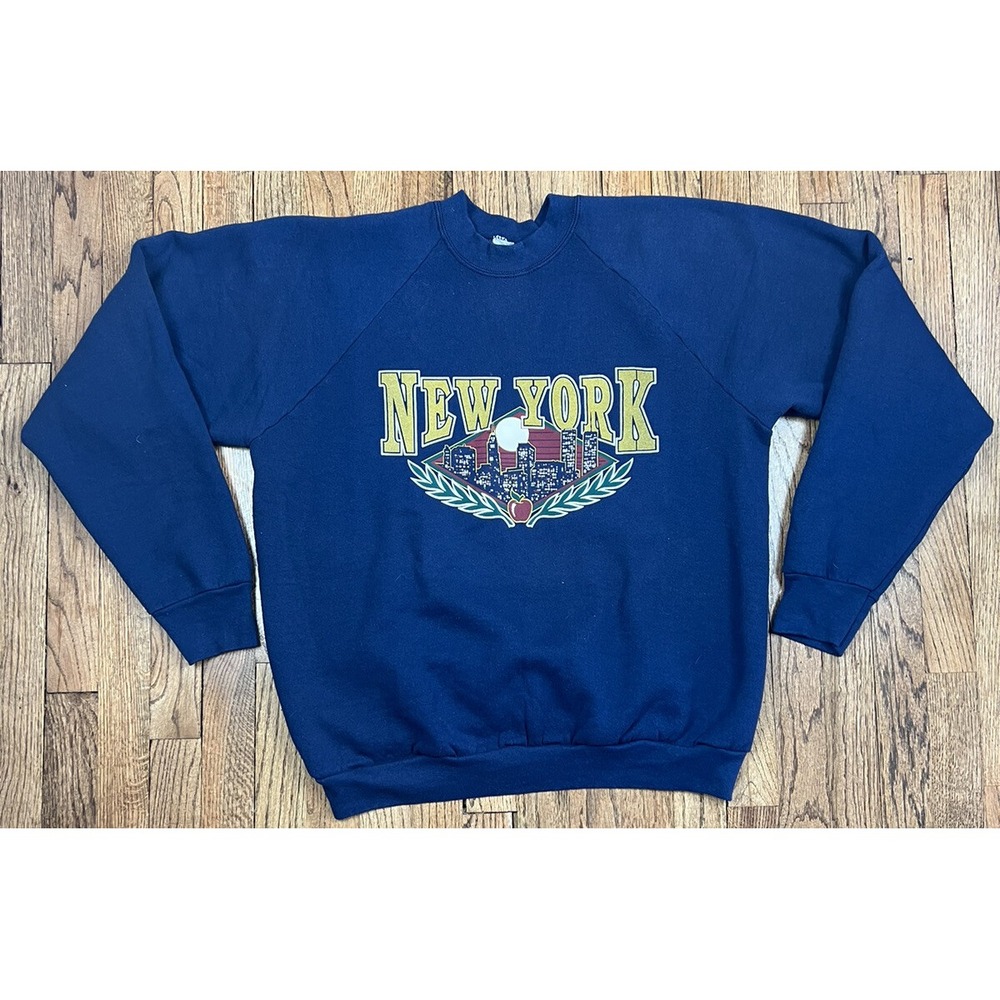 Vintage New York City Sweatshirt Long Sleeve Crew Neck Big Apple Men's Sz XL